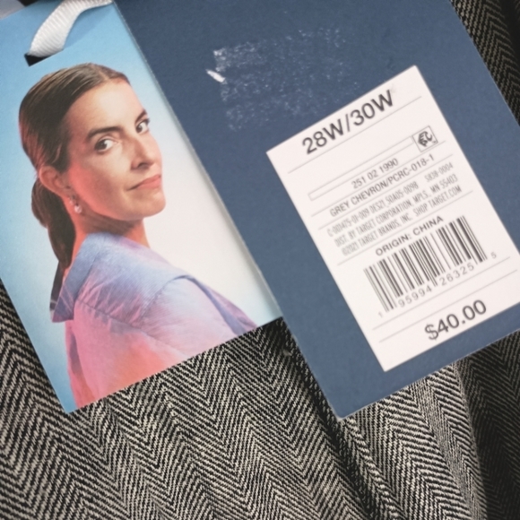 NWT Rachel Comey x Target Grey Chevron High-Rise Wide Leg Tweed Pants 5X - Picture 6 of 9